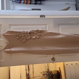 Blue Blush Maxi Sweater Dress With Flower Spray Size Medium